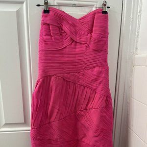 Shoshanna Women's Strapless Pink Silk Mini Dress Pink Size 2 MSRP $595